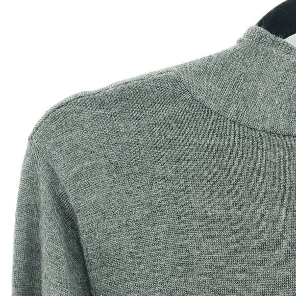 Eileen Fisher 100% Merino Wool V-neck Asymmetrical Sweater S Gray/Black - Picture 11 of 16